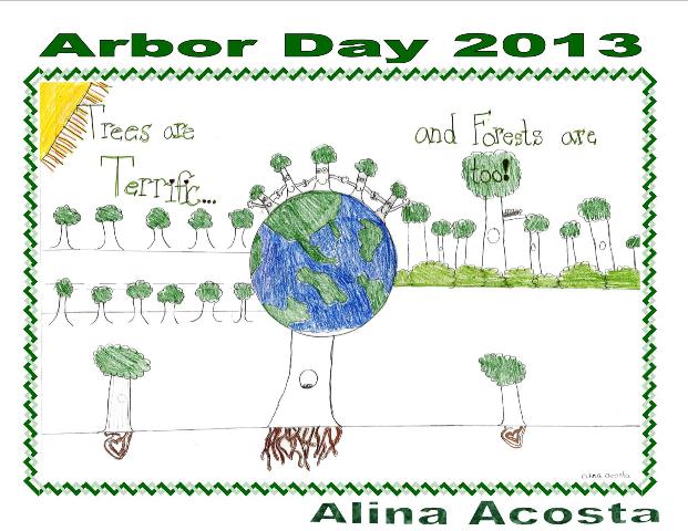Arbor Day 2013 poster, art by alina acosta