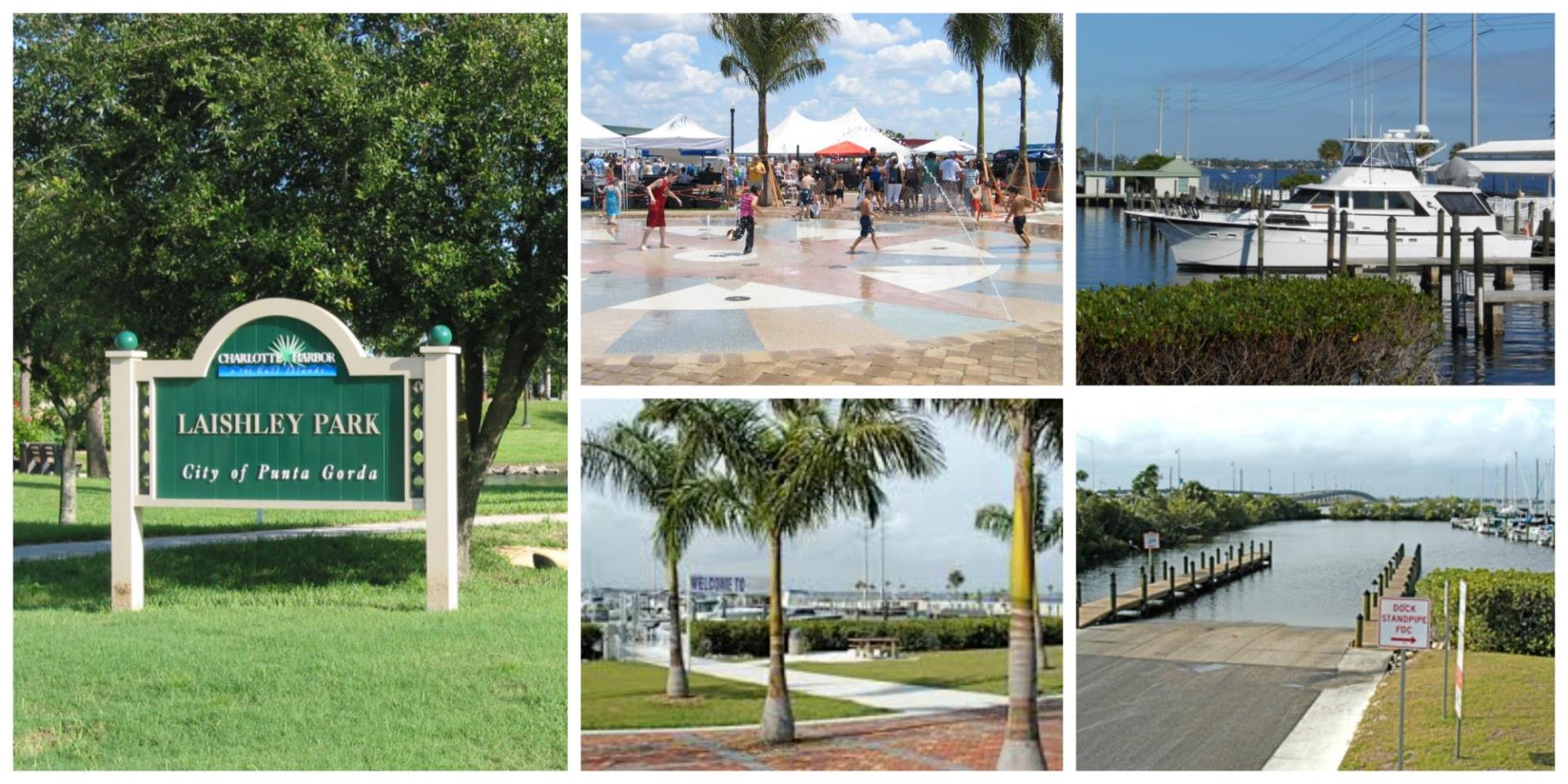Collage of views of Laishley Park