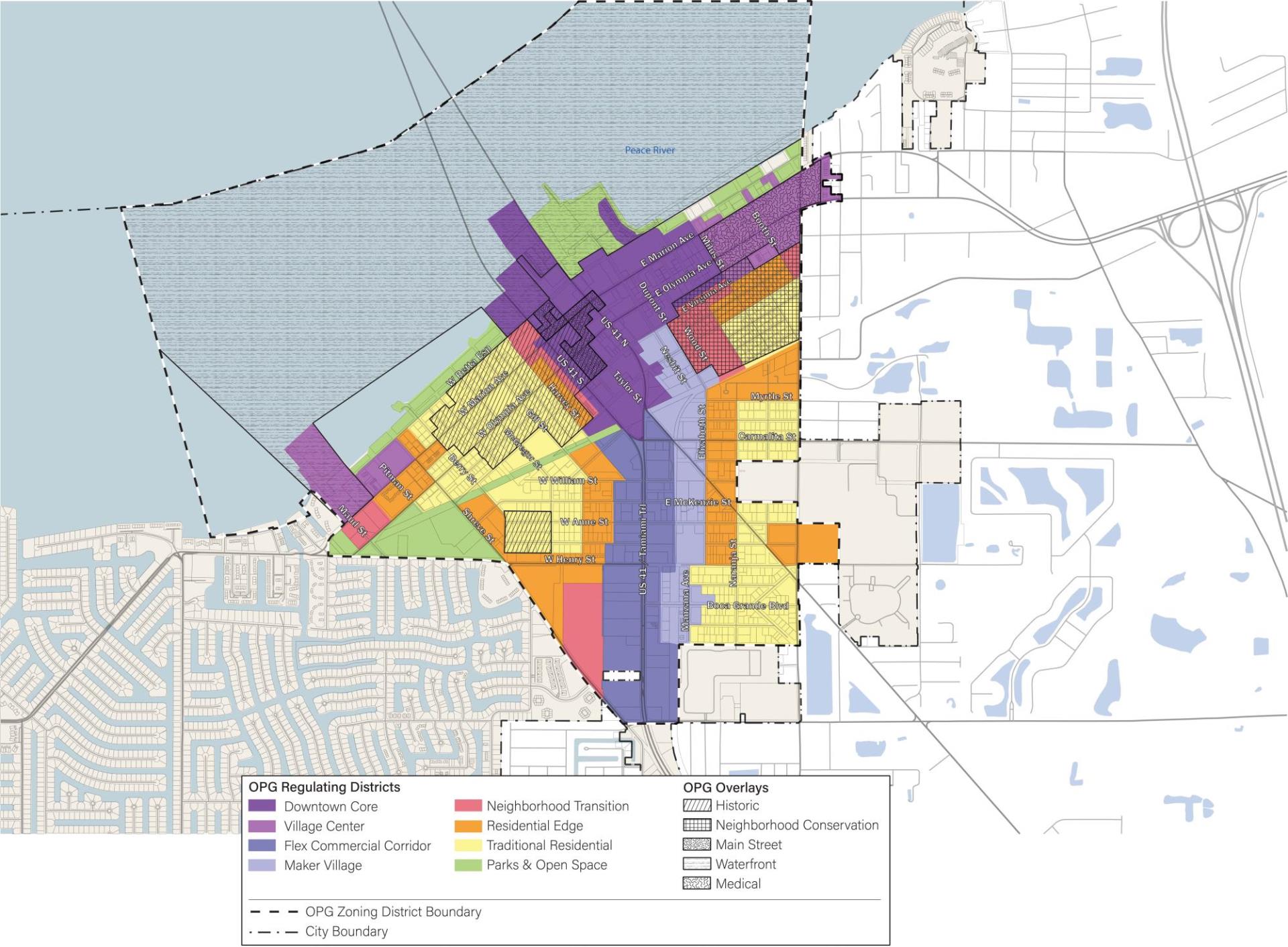 Punta Gorda Zoning Regulating and overlay districts