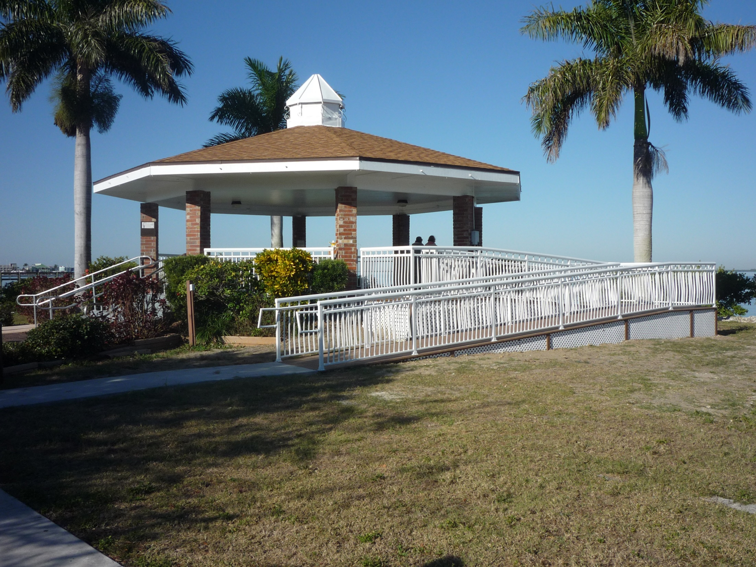 picture of the gilchrist gazebo along the harbor